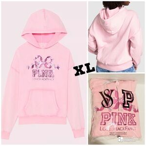 VS PINK NWT LoveShackFancy Limited Pink Lollipop Oversized Hoodie